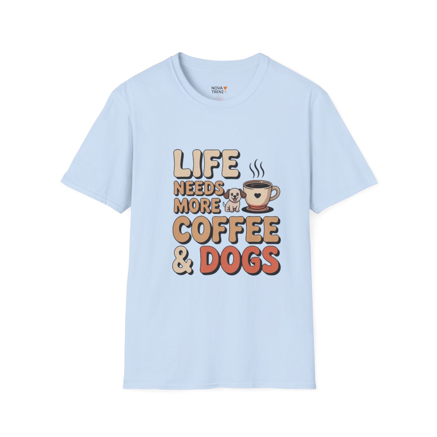 Coffee & Dogs Unisex T-Shirt - Dog Lovers, Coffee Enthusiasts