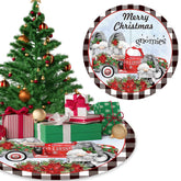 120CM Christmas Tree Skirt - Cartoon Forest Design for Festive Holiday Decoration - NOVA TRENZ