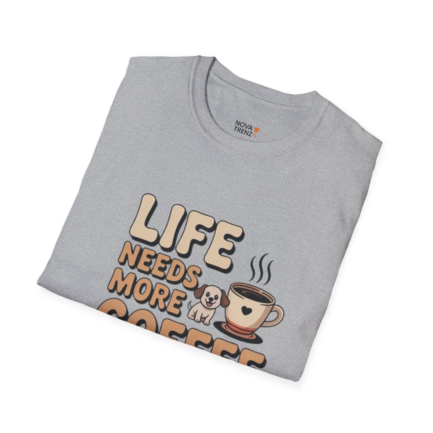 Coffee & Dogs Unisex T-Shirt - Dog Lovers, Coffee Enthusiasts