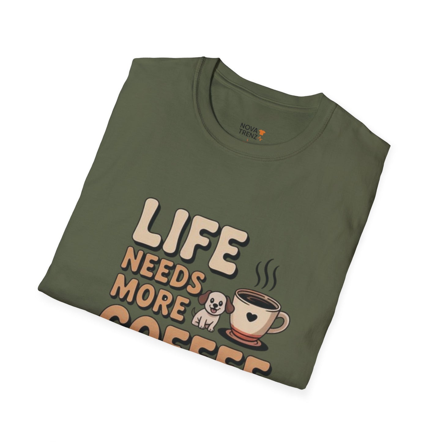Coffee & Dogs Unisex T-Shirt - Dog Lovers, Coffee Enthusiasts