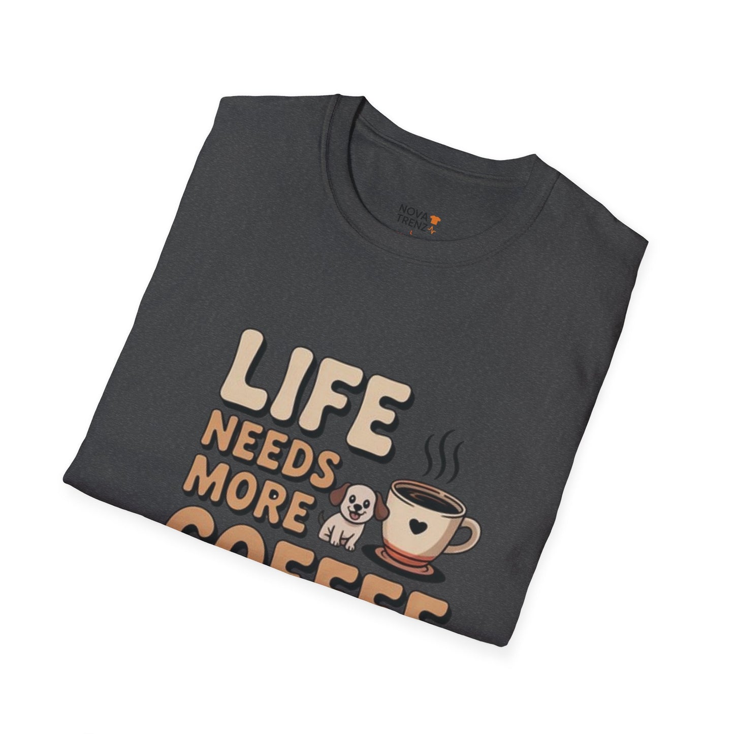 Coffee & Dogs Unisex T-Shirt - Dog Lovers, Coffee Enthusiasts