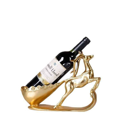 Creative Golden Deer Wine Rack for Living Room and TV Cabinet Decoration - Red Wine Rack Decorative Crafts - NOVA TRENZ