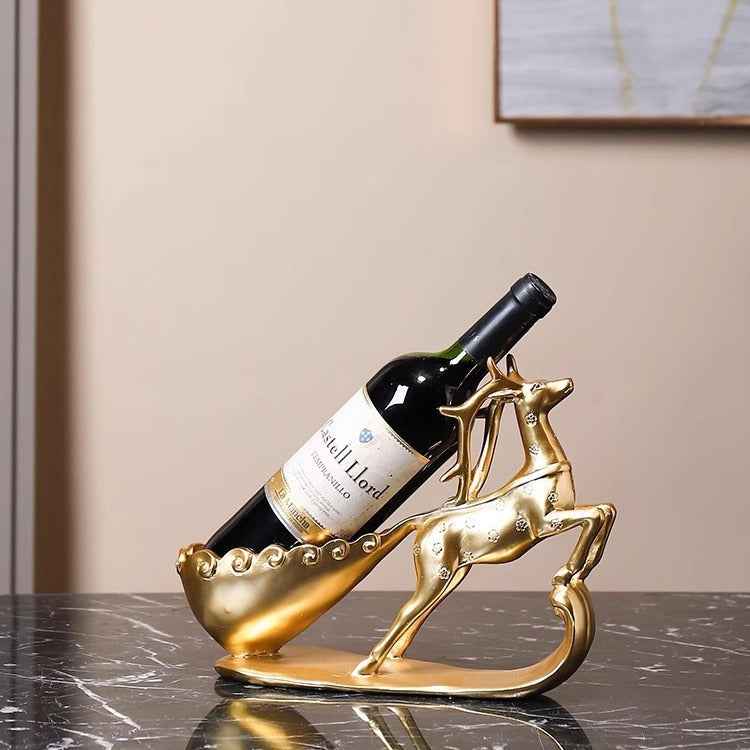 Creative Golden Deer Wine Rack for Living Room and TV Cabinet Decoration - Red Wine Rack Decorative Crafts - NOVA TRENZ