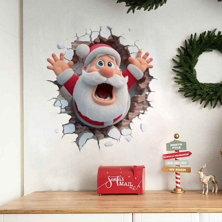 Santa Claus Wall Sticker Christmas Decoration for Festive Home Decor - NOVA TRENZ