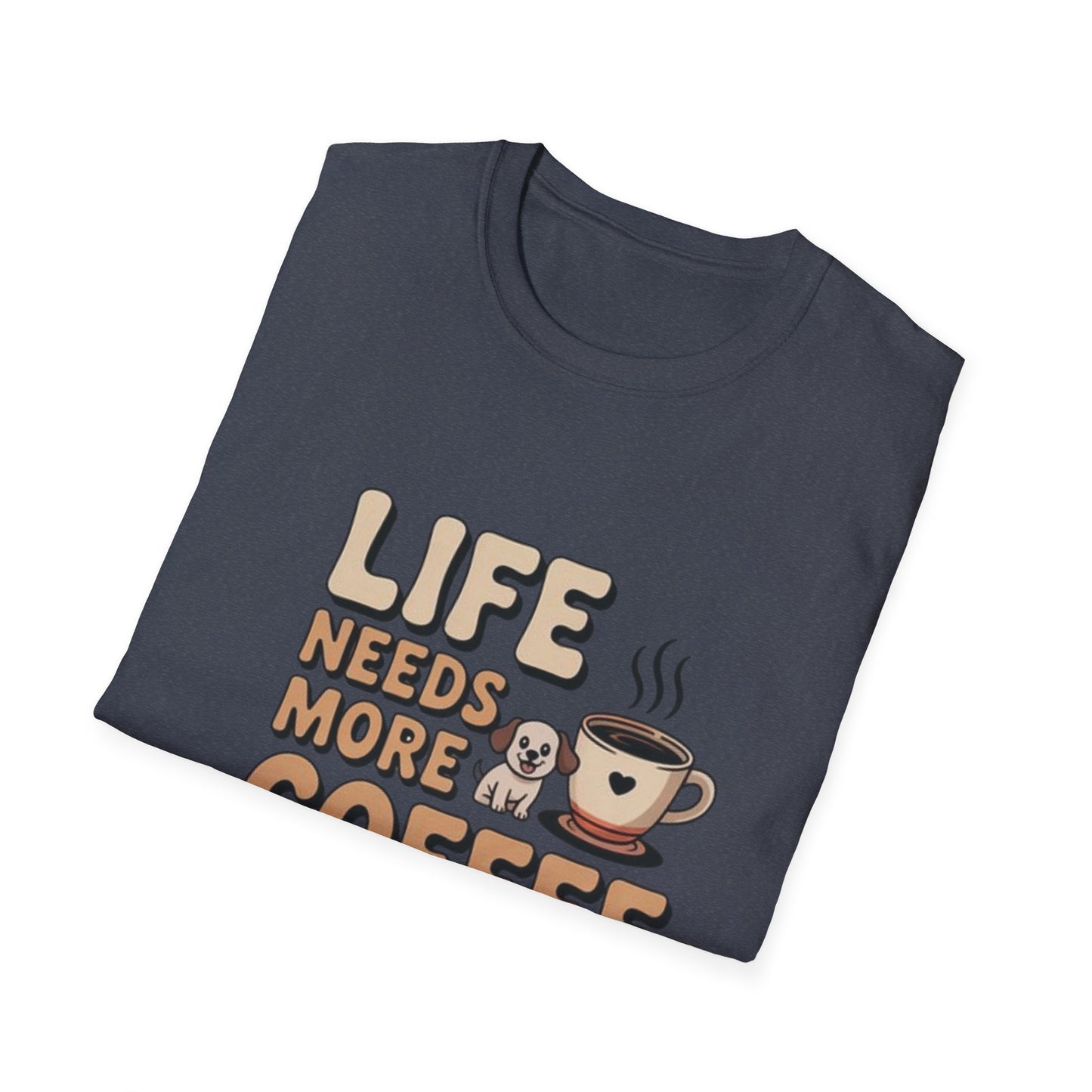Coffee & Dogs Unisex T-Shirt - Dog Lovers, Coffee Enthusiasts