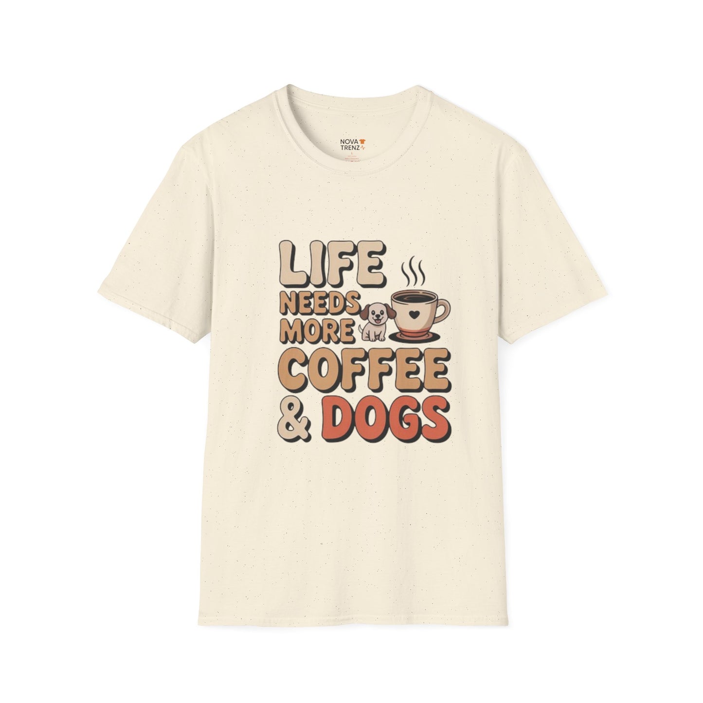 Coffee & Dogs Unisex T-Shirt - Dog Lovers, Coffee Enthusiasts