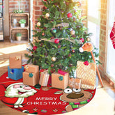 120CM Christmas Tree Skirt - Cartoon Forest Design for Festive Holiday Decoration - NOVA TRENZ