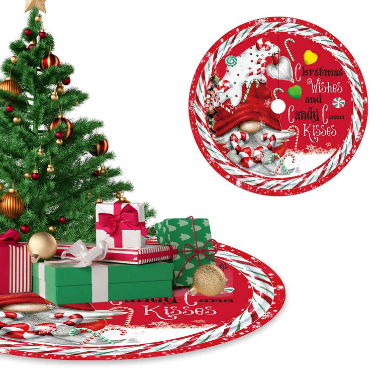 120CM Christmas Tree Skirt - Cartoon Forest Design for Festive Holiday Decoration - NOVA TRENZ