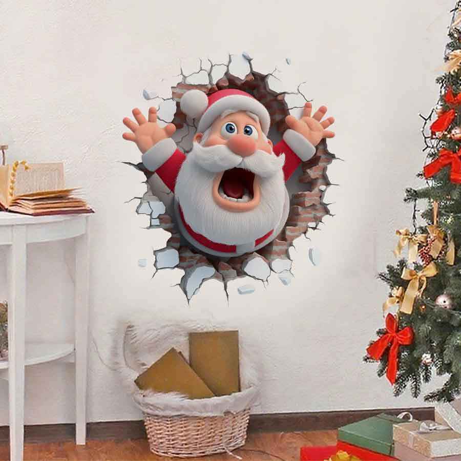 Santa Claus Wall Sticker Christmas Decoration for Festive Home Decor - NOVA TRENZ