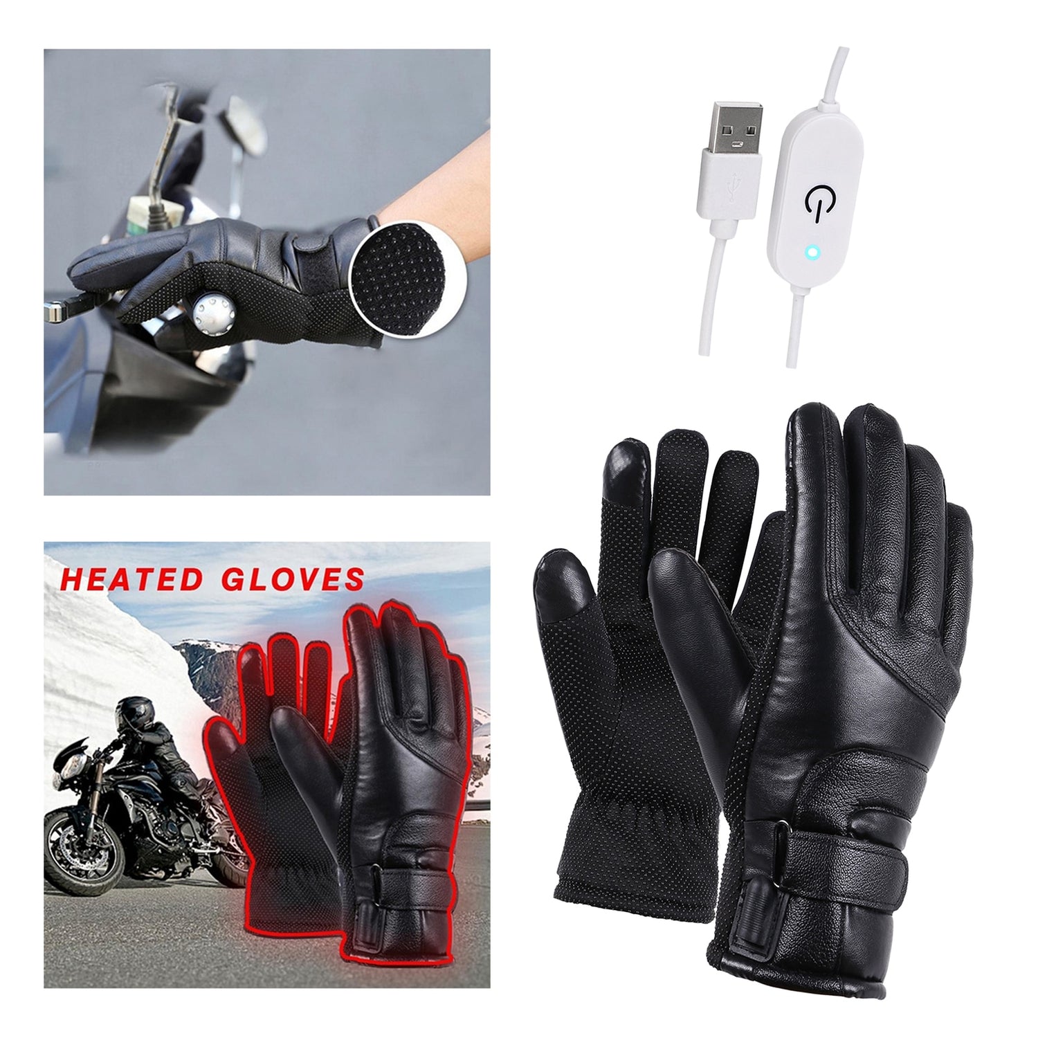 electric heated gloves waterproof windproof