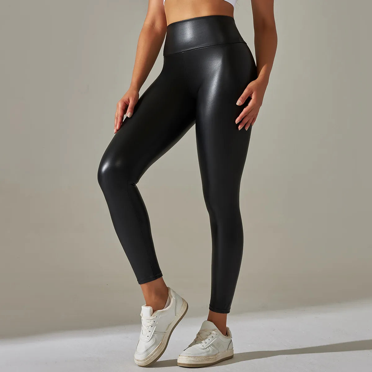 black pu leather pants