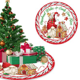 120CM Christmas Tree Skirt - Cartoon Forest Design for Festive Holiday Decoration - NOVA TRENZ