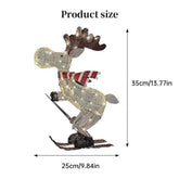 Lighted Skiing Reindeer Ornament with LED for Festive Christmas Lawn and Tree Decor - NOVA TRENZ